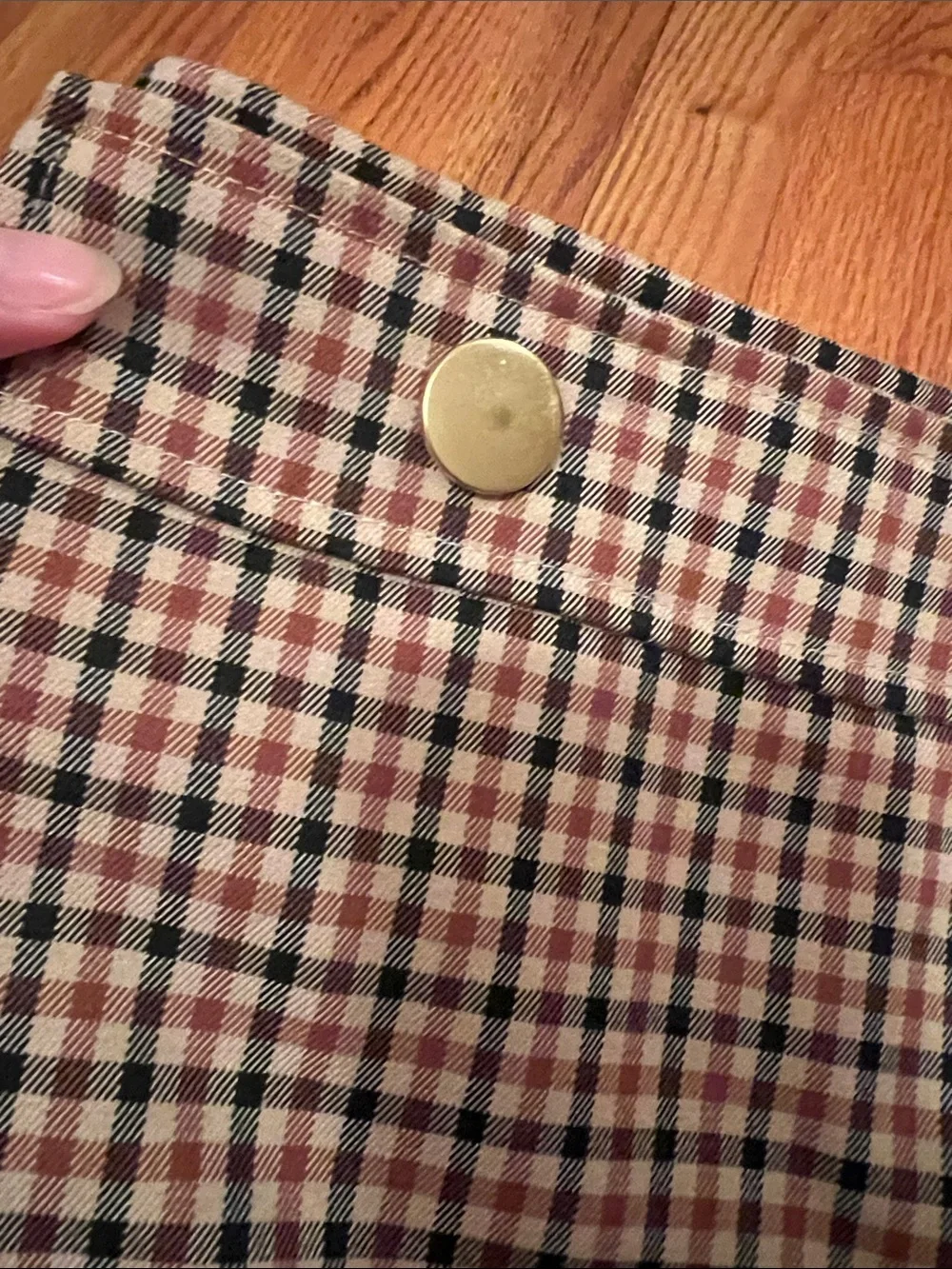 Ann Taylor Brown and Black Checked Pencil Skirt